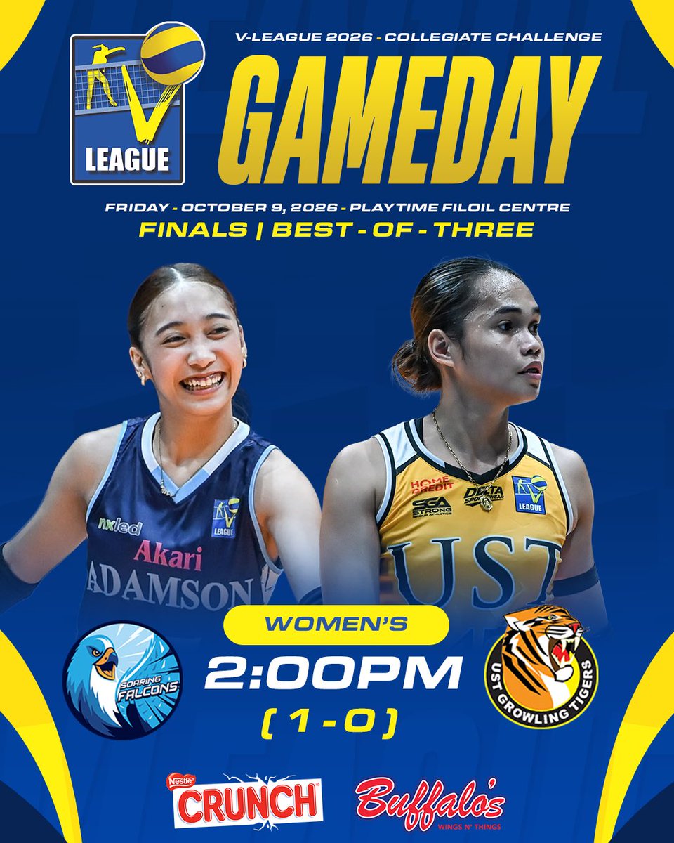 vleaguephl's tweet photo. END OR EXTEND? 🏐

Watch all the games live at the Playtime Filoil Centre.

Live on the V-League official YouTube channel. Also available on Solar Sports, live every Saturday at 12:00 PM and Sunday at 10:00 AM. Replays every weekday at 10:00 AM.

#VLeague2026 | #WhereItAllStarted https://t.co/24j1ub8Wpg