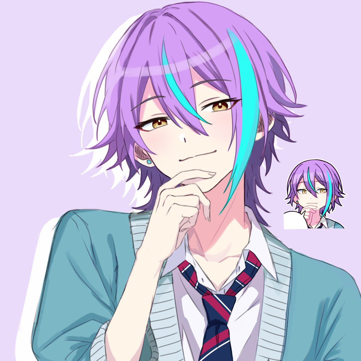 haru___1008's tweet photo. リクエスト神代類くん〜💜🎈
線画上手くかけてHappy😽🎶 https://t.co/cJxSx0wxw3