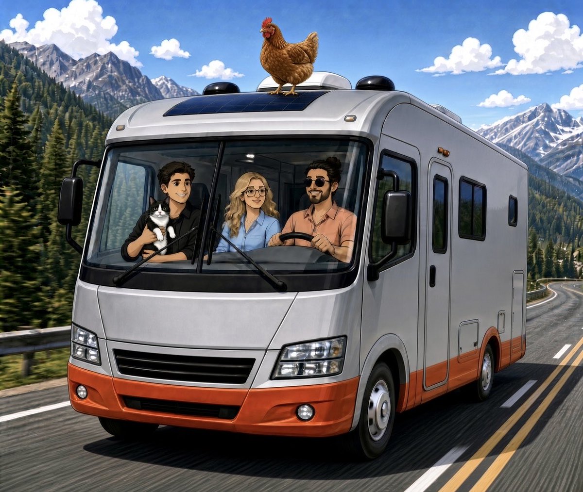 JoanaLealwgp8's tweet photo. 1ºdia das aventuras da Nave na autocaravana, com o Nuno, Sara e Joaquim em Valência, Viana do Castelo.

O Nuno adotou um gato e encontraram uma galinha no parque de campismo 😂

Sigam para mais peripécias no instagram.
*links das contas nos comentários 👇
#bbtvi 
#sanu 
#nave https://t.co/lMrR1rZXl4
