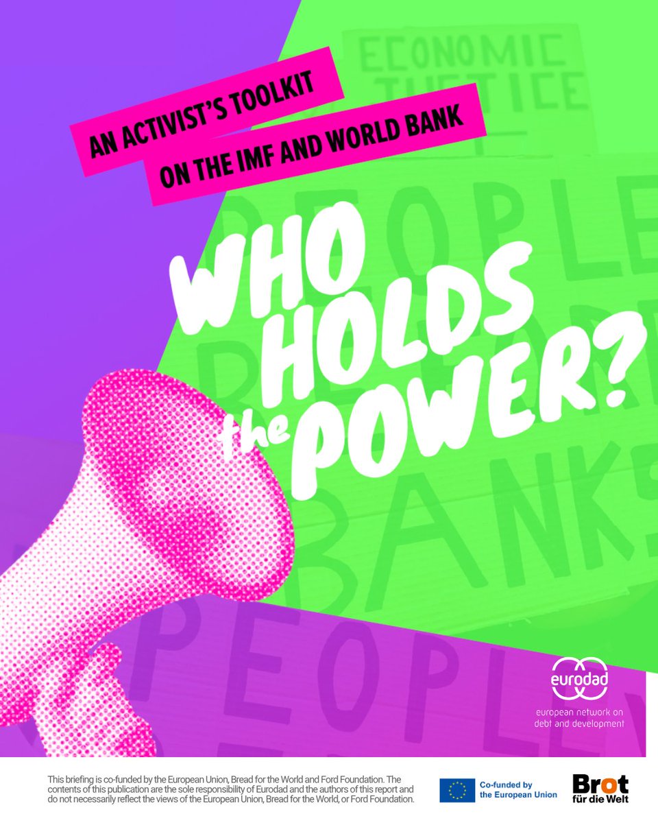 eurodad's tweet photo. 💰🌍 Want to fix the global economy? Start with the @IMFNews and the @WorldBankGroup ! 🔧

Our new toolkit is for activists who want to better understand, engage with, and challenge the IMF and the World Bank. 💪

Download it here: https://t.co/qzgSISpyq5 #IMFNews #WBGNews https://t.co/tPpJYRzQ0P