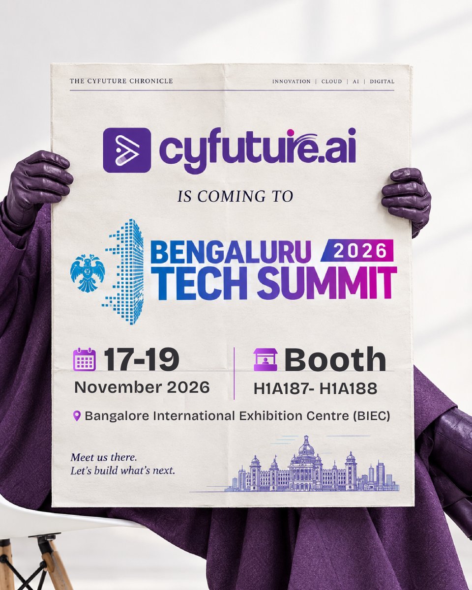 cyfuture's tweet photo. https://t.co/CDr69SxJ1u is ready for Bengaluru Tech Summit!

📍 BIEC, Bengaluru
📅 17–19 November 2026
📌 Booth H1A187-188

#BengaluruTechSummit #Cyfuture #AIInnovation #DigitalTransformation #BTS2026 https://t.co/PZw5PBTxtK
