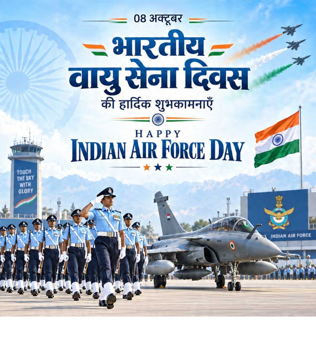 krishnasinhji's tweet photo. 🇮🇳 वायु सेना दिवस के अवसर पर सभी को शुभकामनाएं।भारत को हमेशा सुरक्षित रखने के लिए मैं देश के हर सैनिक को धन्यवाद देता हूं✈️🇮🇳 https://t.co/rn3fhpTJOp