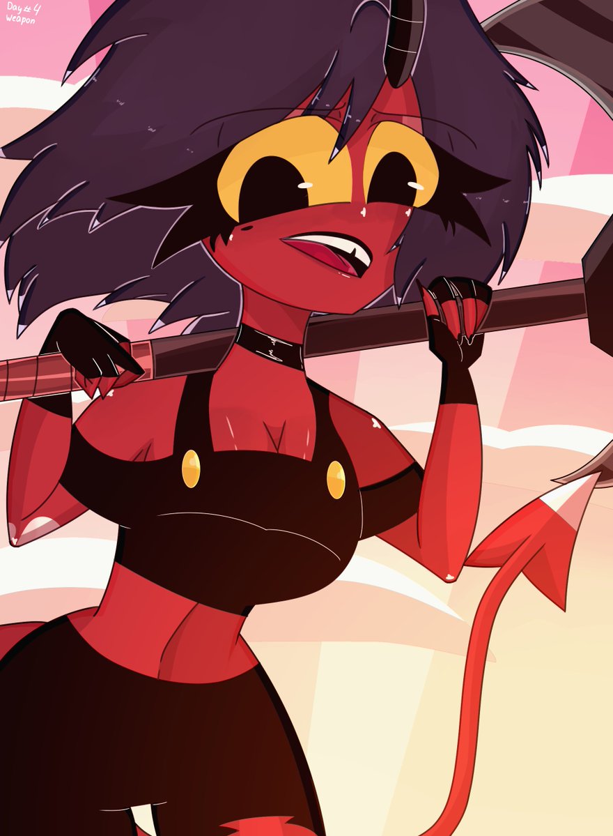 mikuchan549's tweet photo. Day # 4 weapon 
I just picked one from my own art—it fits this perfectly #hellluvaboss #Millie #IMPTOBER https://t.co/sdaohOfHuH