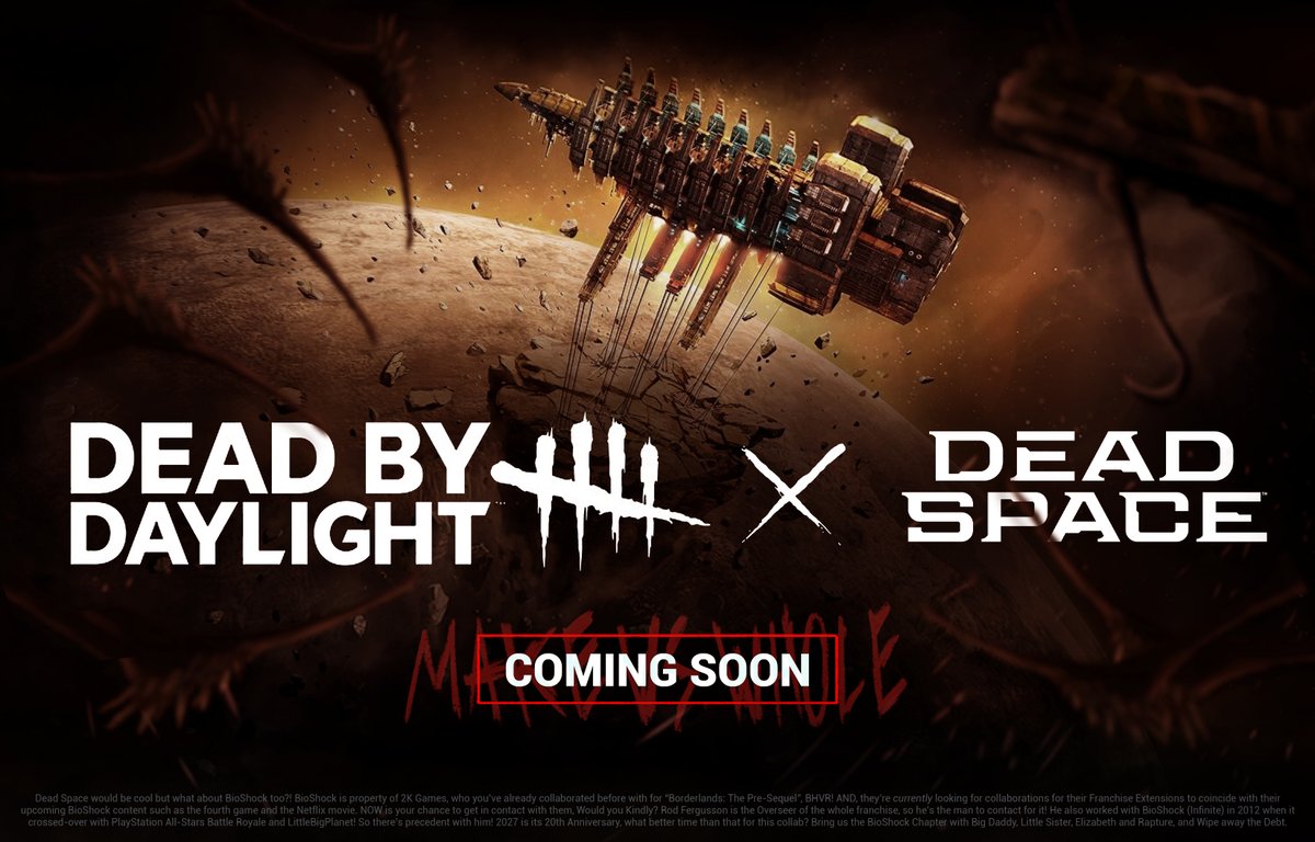 BioShock4DBD's tweet photo. Hey @EA, if you're gonna do a Dead Space collab, I have another one that SHOULD interest you greatly: https://t.co/RgNgkyv921