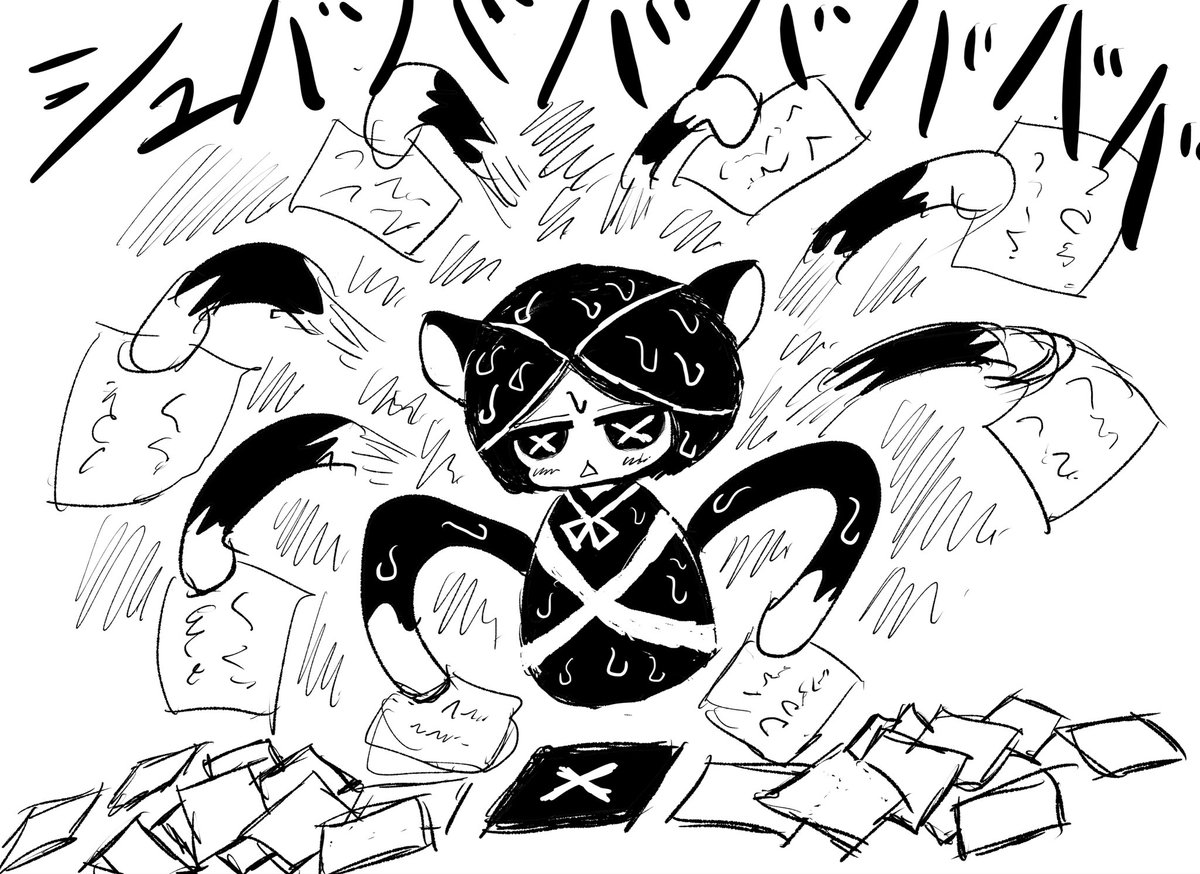midorimeguri's tweet photo. おすすめ欄を高速スクロールする人のために大急ぎでネタを集めるXちゃん https://t.co/aIPL7te7WS