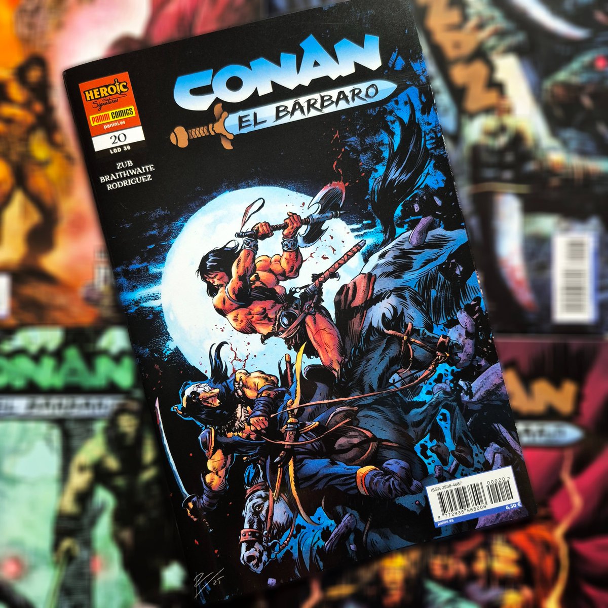 EvolutionPanini's tweet photo. 🥷🏼CONAN EL BÁRBARO 20 (LGD 36)
#1del10

Un letal asesino con dientes de antiguas presas colgados al cuello persigue a Conan el Bárbaro allá donde va. El culto de la Piedra Negra busca venganza contra el cimmerio y han elegido a alguien para materializarla. https://t.co/BjqTq6mVEv