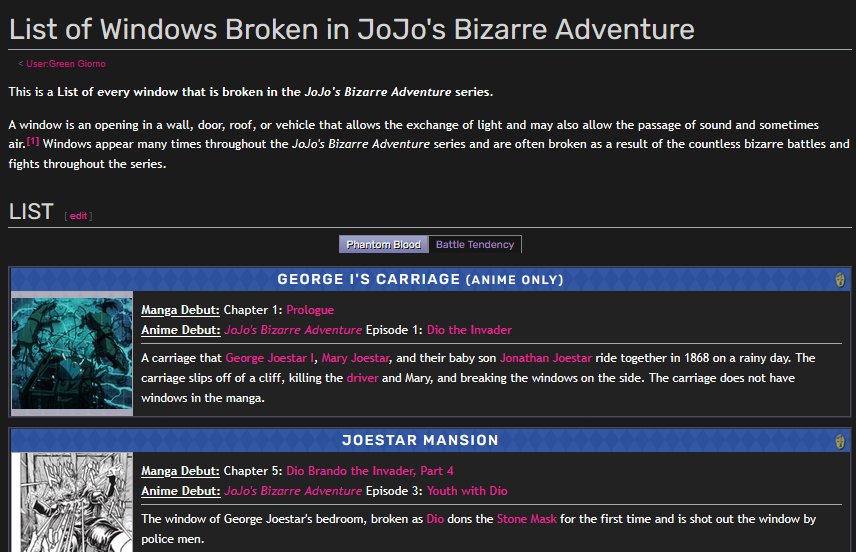 DepthsOfJJBE's tweet photo. List of Windows Broken in JoJo's Bizarre Adventure https://t.co/5jLlaAMJpO
