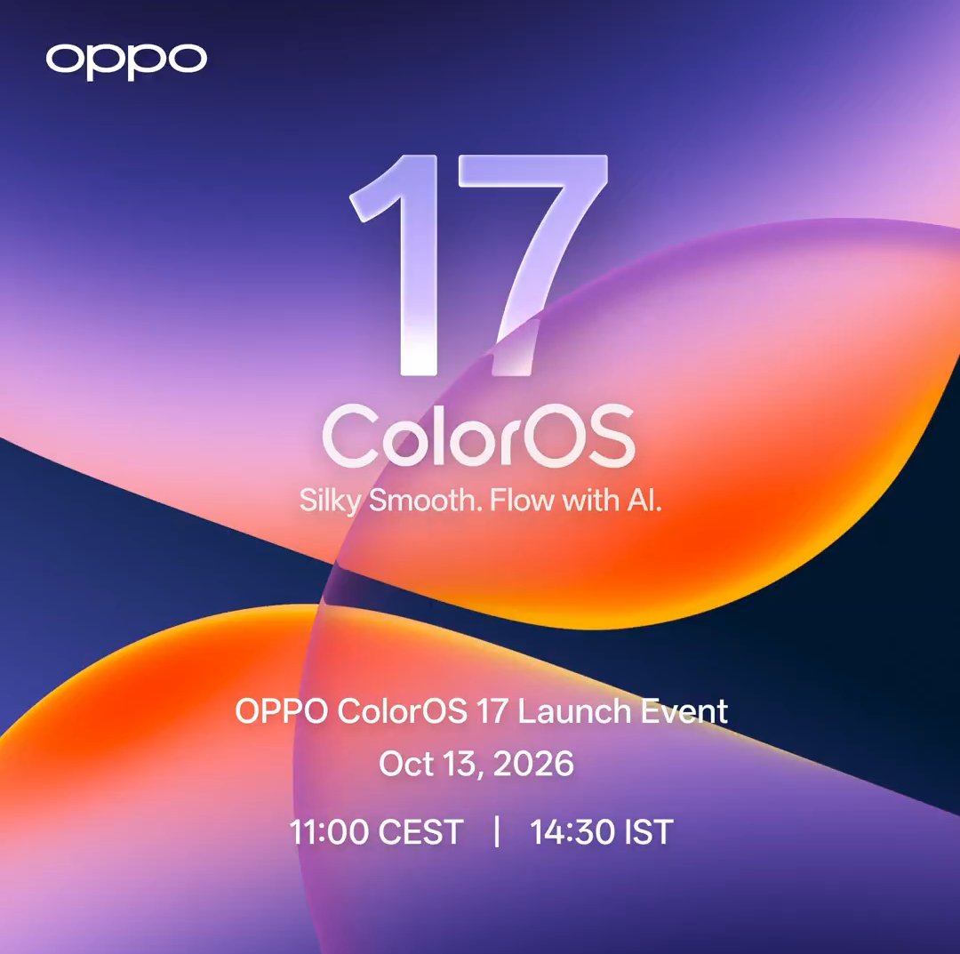 TusharG98540565's tweet photo. ColorOS 17 Launch event to be held in India on 13th October.

#OPPO #OPPOColorOS17 #ColorOS17 #OPPOFindX10 #OPPOFindX10ProMax  #OPPOFindX10Series #SmoothEverywhere #OPPOAI https://t.co/ZTD0EnbeAn