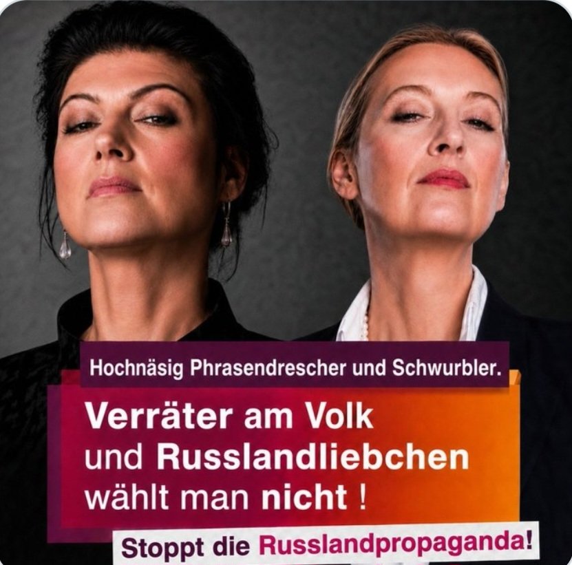 Adrian11192493's tweet photo. Für mich die übelsten Figuren in der deutschen Politik!

Spalten die Gesellschaft, hetzen die Menschen auf, unterstützen einen Massenmörder in einem widerlichen #Krieg, verraten ihr eigenes Land - aus Egoismus, Machtgier, Selbstdarstellungssucht!

@Alice_Weidel @wagenkn https://t.co/GIi4SIBrVm