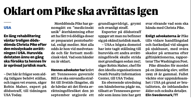 danielalm's tweet photo. En rubrik som borde väcka många tankar. https://t.co/56KIWcNPGd