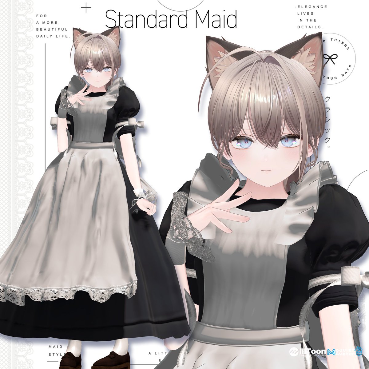 Booth_D9's tweet photo. クロスコンポーネントを用いてカーテシーができるのが特徴の、StandardMaid、まもなく公開いたします。
対応アバター

🩷-- しなの-Shinano --🩷
【Breasts_big、Breasts_flat】

🩷-- 愛莉 Airi  --🩷

【Breasts_Big、Breasts_Small】

🩷-- ルルネ・かぐや   Rurune Kaguya --🩷

【Breast_small_____胸_小、Breast_big(limit)】

🩷--ライム・シフォン・ショコラ・プラム Lime Chiffon Chocolat--🩷

【Breasts_big、Breasts_small】

🩷-- ラムネ   Ramune --🩷

【Breast_Little、Breast_Middle、Breast_Big】

🩷-- デルタフレア  Deltaflair --🩷

【Breast_Cut、Breast_Large】

🩷-- ミシェラ　Michella --🩷

【Breast_big、Breast_flat】

🩷-- カザリス   Cazalis --🩷

【Breasts_Flat、Breasts_Small、Breasts_Big、Breasts_Big+】

🩷-- ミルフィ・エク  Milfy  Eku --🩷

【Breast_big、Breast_big_inside、Breast_small】