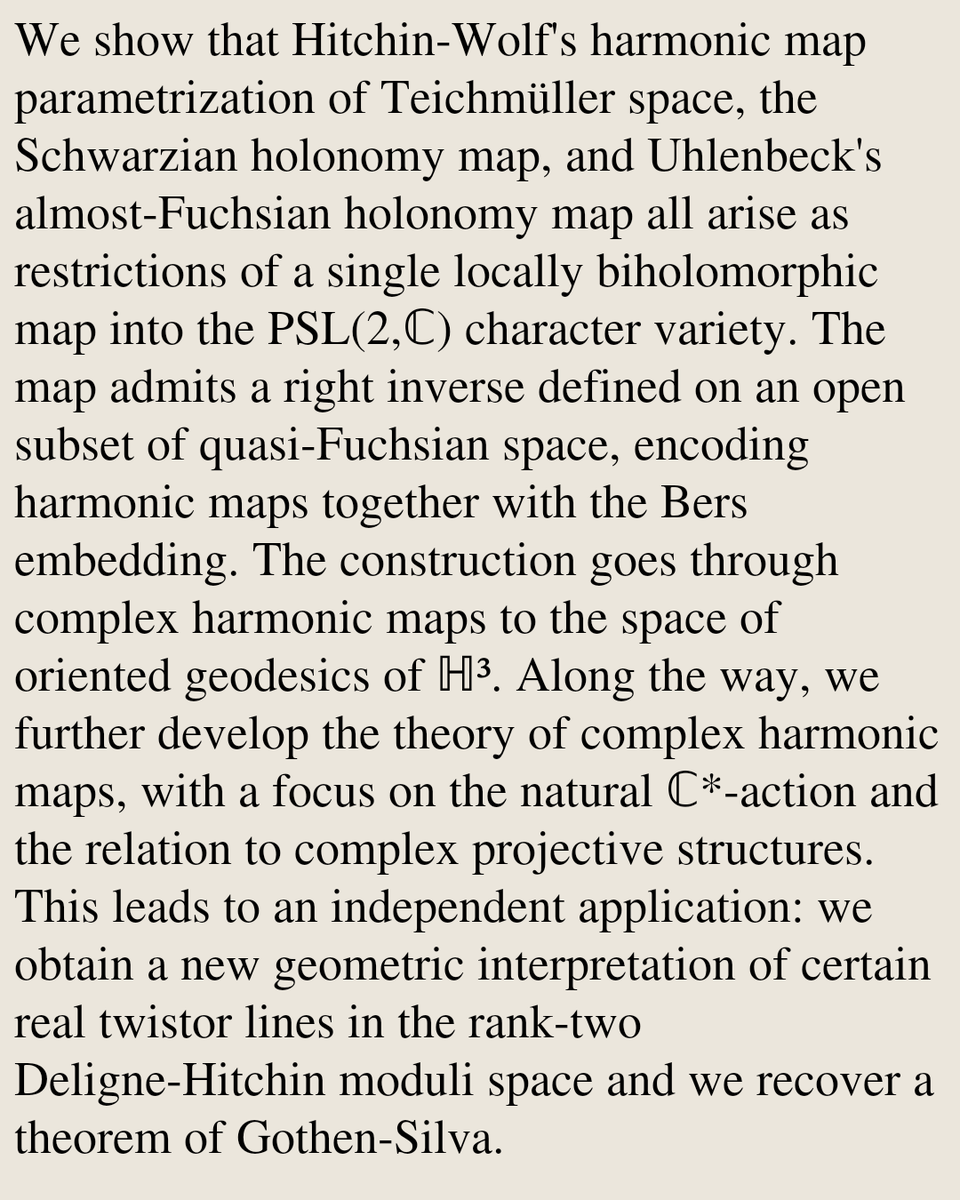 GeometryPapers's tweet photo. Quadratic differentials in Teichmüller theory and complex harmonic maps

Christian El Emam, Nathaniel Sagman
https://t.co/GnC5QHGOUh [𝚖𝚊𝚝𝚑.𝙳𝙶 𝚖𝚊𝚝𝚑.𝙶𝚃] https://t.co/UrQ6VnqFqv