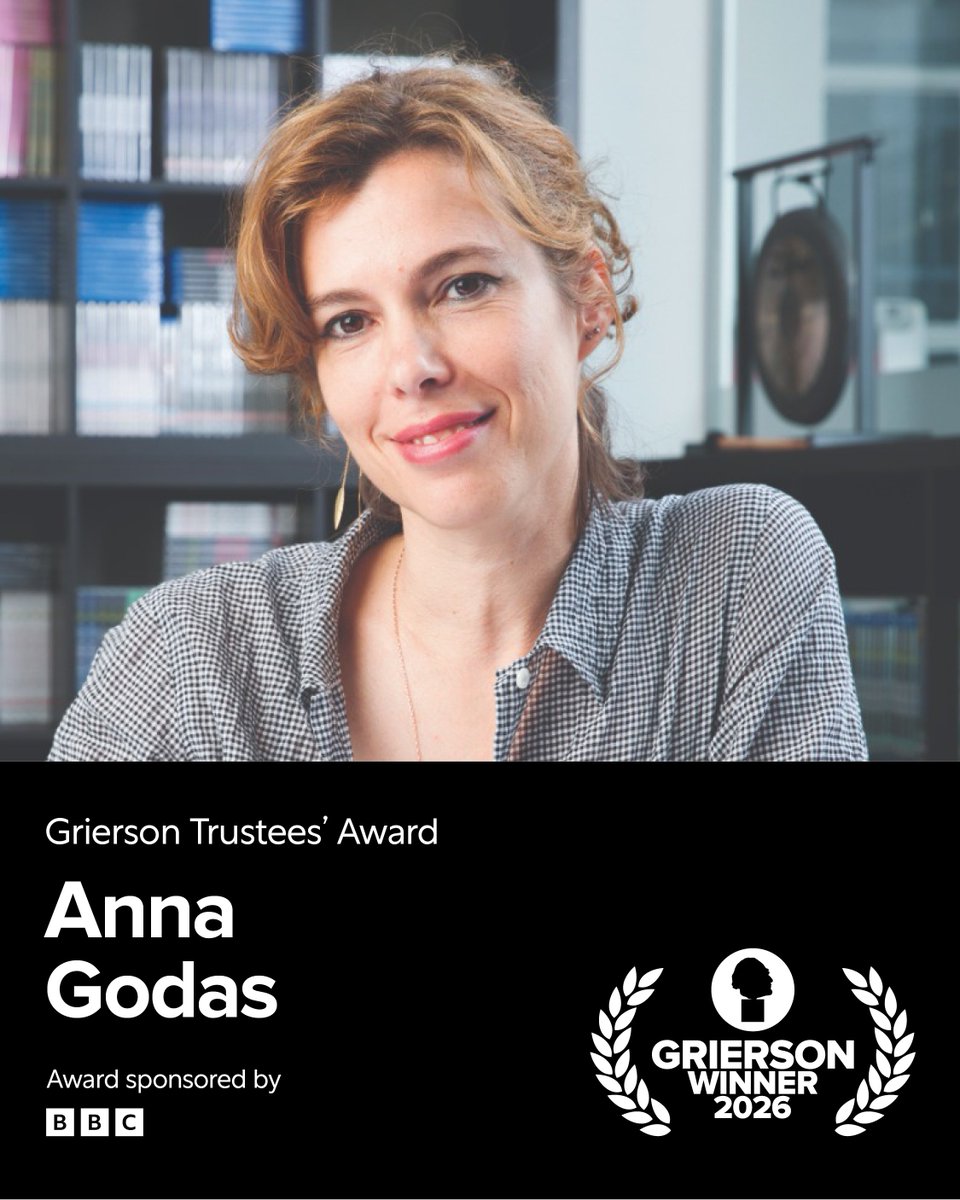 griersontrust's tweet photo. Announcing CEO and co-founder of @Dogwoof Anna Godas as the 2026 Grierson Trustees’ Award recipient (sponsored by @BBC)

This prestigious award recognises individuals who have made a significant contribution to the documentary genre

Read more https://t.co/JkwYMrR2Ww @annagodas https://t.co/FEHPEyYiKp