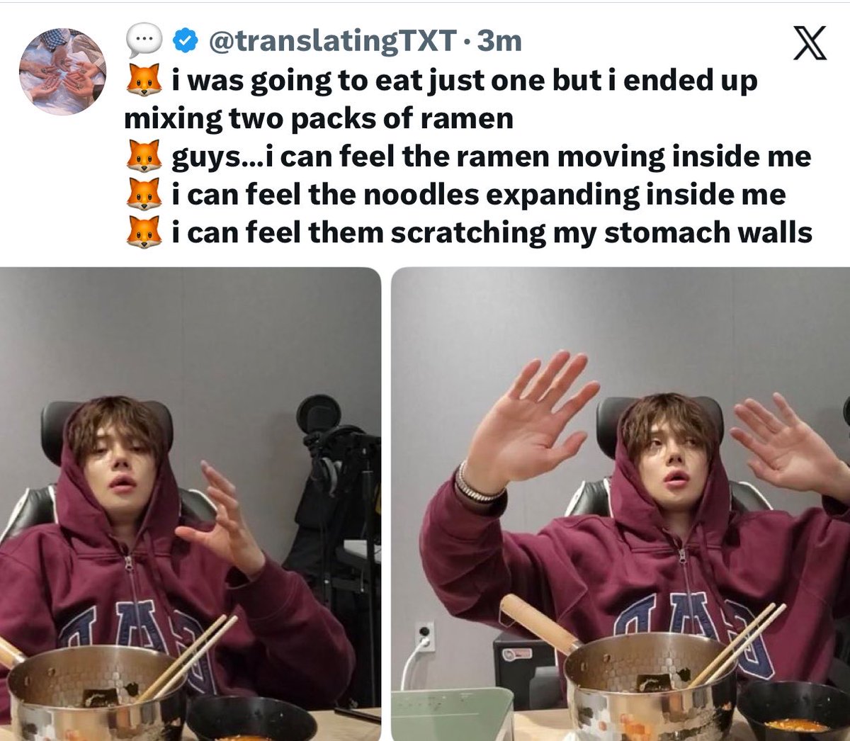 Gyuphoriaaaa's tweet photo. Just say you are full bro im CTFUDJHKK😭😭 https://t.co/nrDI27Enhz