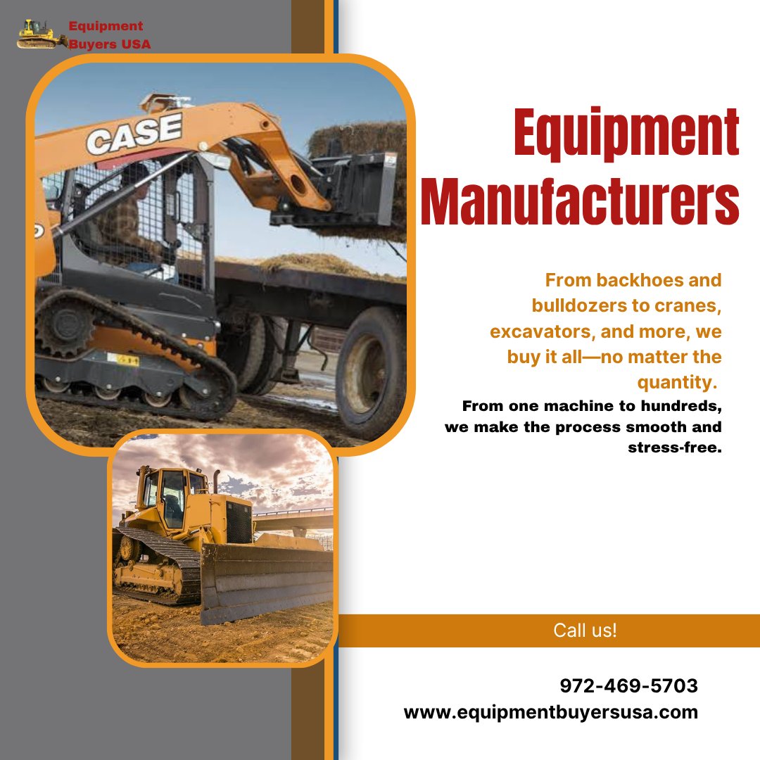 WhoOil's tweet photo. Equipment Manufacturers

Equipment Buyers USA is the perfect solution for selling your heavy equipment!
From backhoes and bulldozers to cranes and excavators, we buy all kinds of machinery, no matter the quantity.

#whobuysequipment #ihaveequipmenttosell #whobuysheavyequipment https://t.co/LnnCHlE9Nq