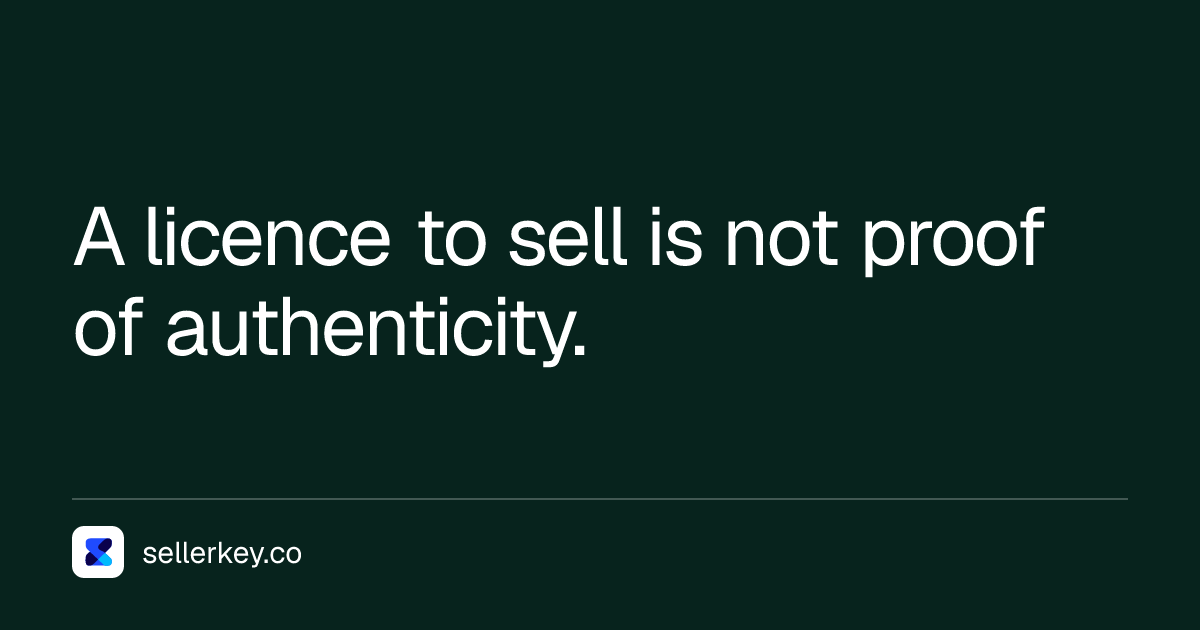 sellerkeyco's tweet photo. "My listing was deactivated for a product authenticity complaint."

What brings it back: supplier invoices from the last 365 days, covering the units you actually sold, with supplier name, phone, address and website.

A licence to sell is not proof of authenticity. https://t.co/9OZvYVMYPM