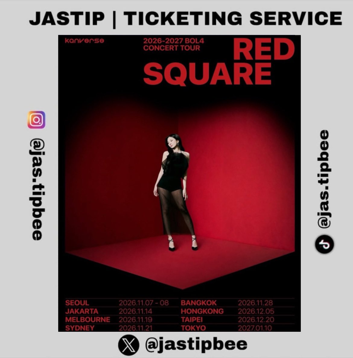 jastipbee's tweet photo. OPEN TICKETING SERVICE JASTIP JASWAR TIKET BOL4 CONCERT <RED SQUARE> IN JAKARTA
✅ trusted & berpengalaman
✅ proof & testimoni on instagram
✅ bisa pakai data pribadi & Selfpayment
DM FOR BOOK💌
#Bol4 #BOL4_CONCERT_TOUR #RedSquare #BOL4_RedSquare #Jaswartiket https://t.co/FTfnfd58na