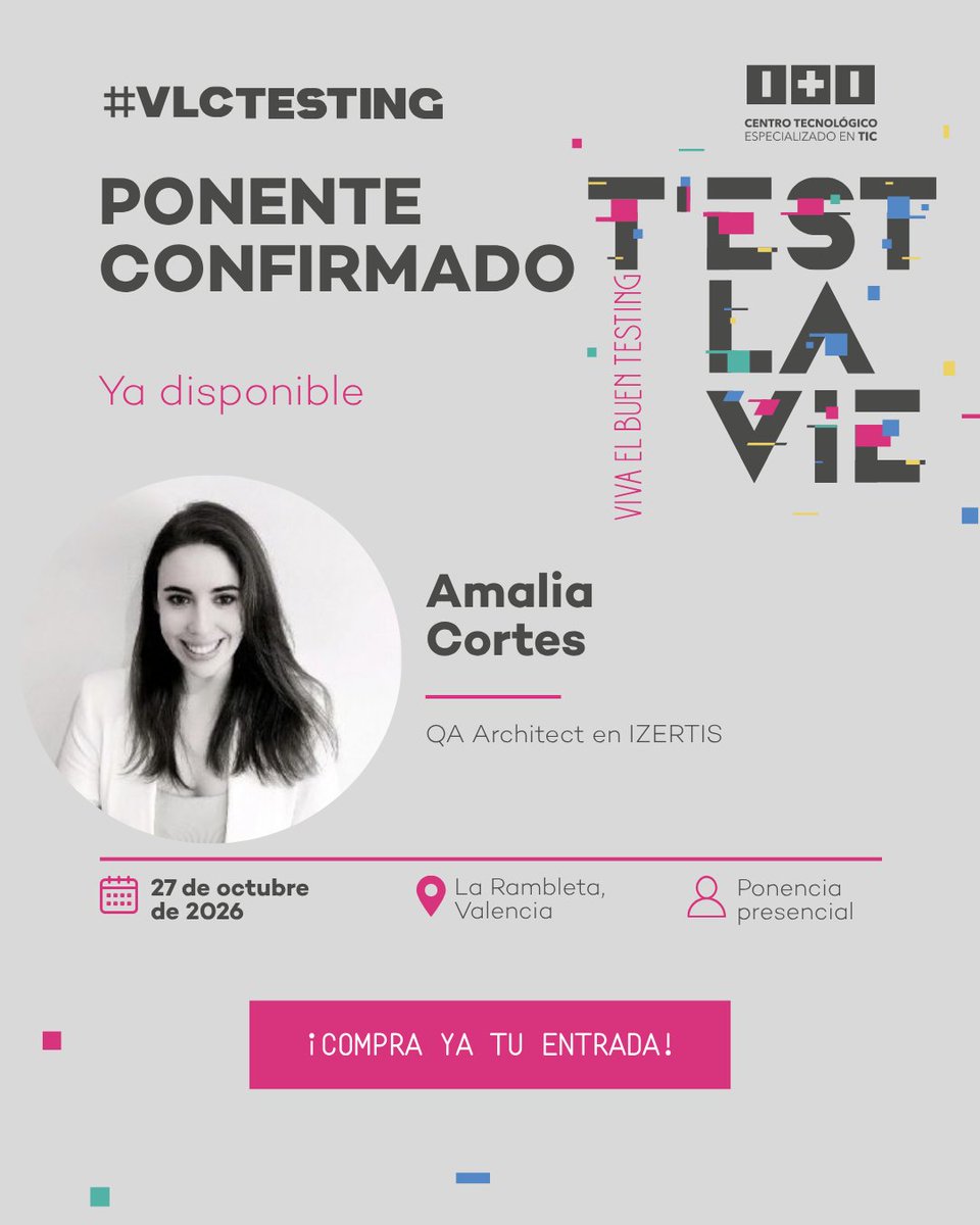 ITI_TIC's tweet photo. Desplegamos más rápido, pero no siempre vemos a tiempo lo que falla en producción.
En #VLCTESTING2026, Amalia Cortes y Maria Fernanda Rodriguez, de IZERTIS, hablarán de cómo usar agentes de IA para vigilar distintas fases del despliegue y detectar señales que pueden pasar desapercibidas.
📌 ¿Confías en tu despliegue?
🗓️ 27 OCT · 17:05 - 17:40
📍 La Rambleta, Valencia
🎟️ https://t.co/3wWW7dTaQ8
#SoftwareTesting #IA #QA