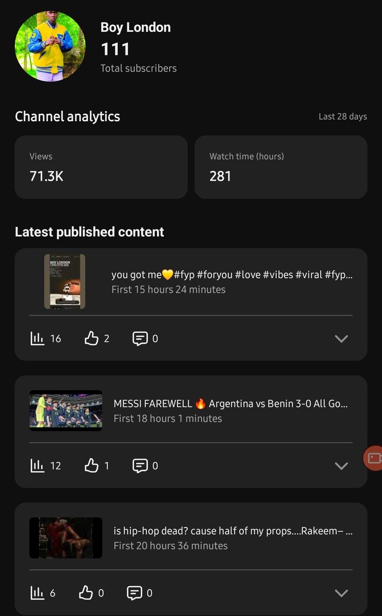 adoli_curtis's tweet photo. After 4 months of being active on #YouTubeGrowth ....work on process #YouTube #fypシ゚ https://t.co/albPEKs1m9