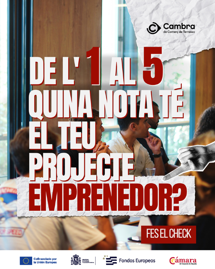 CambraTerrassa's tweet photo. Quina nota li poses al teu projecte emprenedor? 👀 
Del 2 al 13/11 treballarem model de negoci, finances, prototipatge, comunicació i captació de clients per ajudar-te a validar la teva idea. 
Preparat/da per pujar nota? https://t.co/pEedESxKGO https://t.co/I2atahHxHV