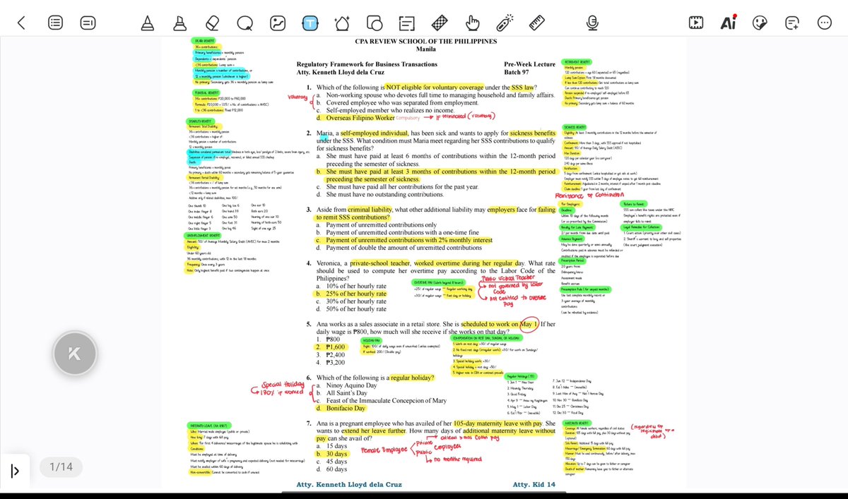 sashaccpa's tweet photo. Want ko i-post yung annotated RFBT PW ko ni Atty. Kid from B97. Pero sobrang pixelated ng quality kapag sinesave ko from Kilonotes as PDF. Sayang yung annotations kasi ang hirap na basahin kapag na-upload.  Anyone knows how to export from Kilonotes without losing the quality? https://t.co/HljPgY0X2e