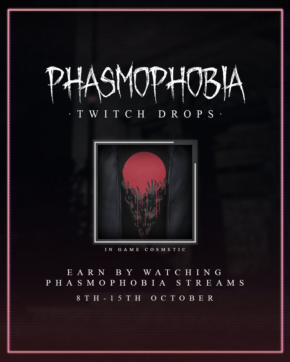 nukadave's tweet photo. 🔴 LIVE NOW

👁️ Crimson Eye Event in Phasmophobia
🎃 Seasonal Maps &amp; Rewards
🪂 New Twitch Drops
🎱 Play Phasmo Stream Bingo

Watch at https://t.co/1lTpb8gjgL to celebrate the spooky themed locations and earn your drops in @PlayPhasmo. https://t.co/E2vcJeHI13