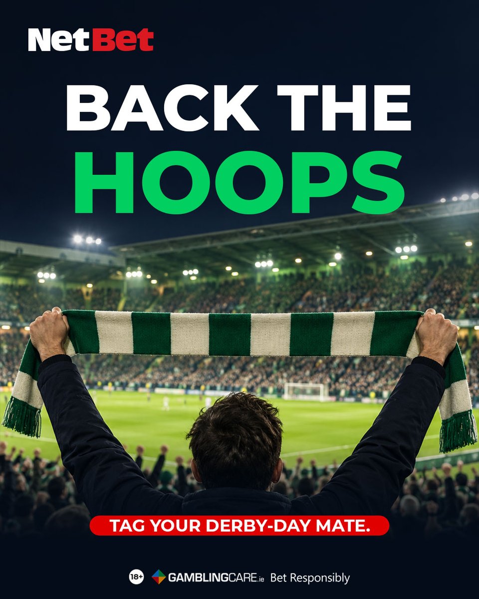 NetBet_IRL's tweet photo. Dublin derby week. The countdown is on.

Shamrock Rovers v Bohemians. Monday night in Tallaght.

We’re backing the Hoops ☘️ Who’s your derby-day mate? Tag them below👇

📅 Monday 12 October | Kick-off 8pm
#DublinDerby #ShamrockRovers #Bohemians #LeagueOfIreland #NetBet https://t.co/Vv63INuBeB