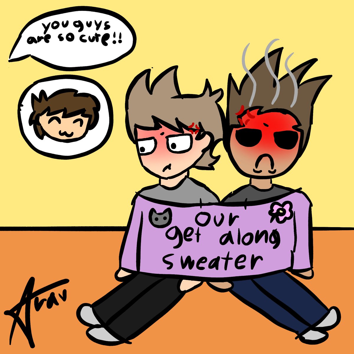 Pawzebub's tweet photo. #eddtober2026 day 8 - "friendship" #eddsworld https://t.co/ZSa2fa3vNX