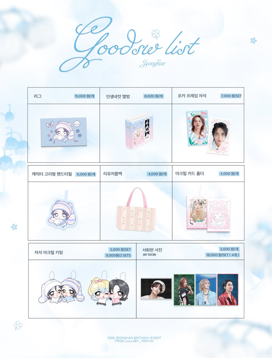 lullaby_1004yjh's tweet photo. JEONGHAN 2026  Cheering Kits & 생카 굿즈 & 액자  통판매
🪽굿즈 & Cheering Kits 배송 ：https://t.co/DeRrGkGcAX
💖액자 ：https://t.co/FZXw2TnUkD
🩵Cheering Kits 현장수령（INCHEON）：https://t.co/d2YhhIYAqM

📅2026.10.08—10.28

#정한 #윤정한 #JEONGHAN
#ジョンハン #尹净汉 
#세븐틴     #seventeen
@pledis_17