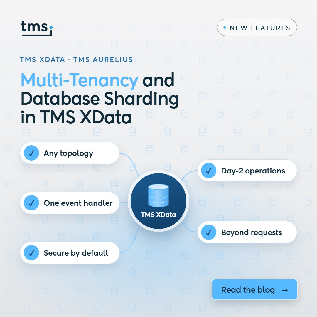 TMSsoftwareNews's tweet photo. TMS Aurelius and TMS XData now include multi-tenancy. One component routes each request to the tenant's database and applies the filter. You just write the shard connection event.

Read how it works:  https://t.co/hnqa8YG88t https://t.co/BeYnxbGDDt