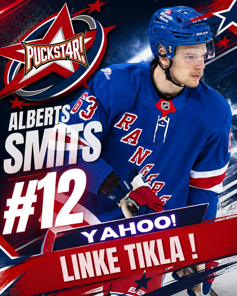 puckst4r's tweet photo. ♯ FantasyHockey
New York Rangers gözdesi Alberts Smits!

‼️ Maçlar başladıktan sonra takımlara müdahale edemiyorsunuz!
https://t.co/qftLAWRQCl https://t.co/xyWDedJq5V