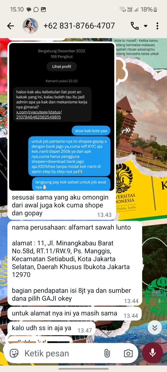 vnillamilk1's tweet photo. HELP RT PLS!!😭😭 aku baru aja kena tipu 4,4 jt. jadi ceritanya aku lagi butuh freelance gitu kan dan dia kebetulan ada dan aku coba dm dia. ternyata freelance nya kaya reff kyc gitu. awalnya aku cuman disuruh download sama bikin rek di bank jago, abis itu suruh aktifin spinjam- https://t.co/6H7LcJegoE