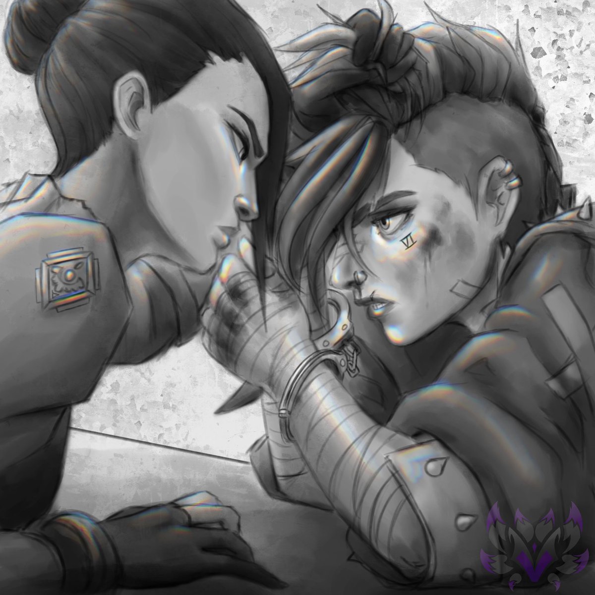 Vaporshine's tweet photo. Day 8: Cop x Criminal 
#arcane #caitvi #caitlyn #vi #arcanefanart #caitvifanart #wlw #leagueoflegends #caitvitober2026 #caitlynfanart #vifanart #leagueoflegendsfanart #piltoversfinest https://t.co/tTtU0xA7ru