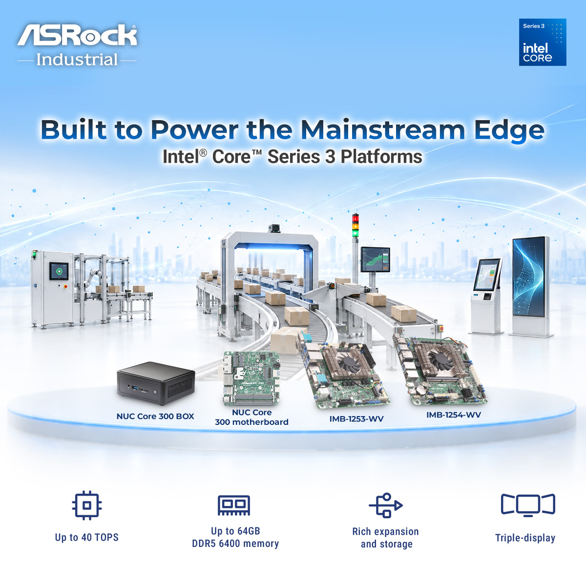 AsrockComputer's tweet photo. The NUC BOX-320, NUC BOX-304, NUC-302, NUC-304 and IMB-1253-WV, IMB-1254-WV Series bring power-efficient computing and integrated AI acceleration to mainstream edge application.
Read more: https://t.co/FDc8JfhVU8
#ASRockIndustrial https://t.co/tV8JERjs3W