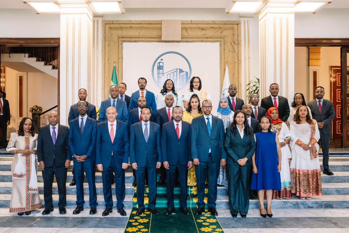 menwuyeletEthio's tweet photo. Prime Minister Abiy Ahmed’s nominees for the Medemer Government Council of Minister’s have been endorsed this morning by the House of People’s Representatives as follows:

 1.⁠ ⁠H.E. Gedion Timotheos (PhD) - Minister of Foreign Affairs
 2.⁠ ⁠H.E. Addisu Arega (PhD) - Minister of Agriculture
 3.⁠ ⁠H.E. Fitsum Assefa (PhD) - Minister of Finance
 4.⁠ ⁠H.E. Mohammed Idris - Minister of Defense
 5.⁠ ⁠H.E. Prof. Berhanu Nega - Minister of Education
 6.⁠ ⁠H.E. Hana Arayaselassie - Minister of Justice
 7.⁠ ⁠H.E. Yasmin Wohabrebbi - Minister of Trade and Regional Integration
 8.⁠ ⁠H.E. Feseha Yetagessu (PhD) - Minister of Industry
 9.⁠ ⁠H.E. Habtamu Itefa (PhD) - Minister of Water and Energy
10.⁠ ⁠H.E. Dr. Mekdes Daba - Minister of Health
11.⁠ ⁠H.E. Awelu Abdi - Minister of Labor and Skills
12.⁠ ⁠H.E. Aynalem Nigussie - Minister of Revenues
13.⁠ ⁠H.E. Bereket Fesehatsion - Minister of National Strategy
14.⁠ ⁠H.E. Selamawit Kassa - Minister of Culture and Tourism
15.⁠ ⁠H.E. Alemtsehay Paulos - Minister of Mines
16.⁠ ⁠H.E. Sadat Nesha - Minister of Logistics
17.⁠ ⁠H.E. Shewit Shanka - Minister of Women and Social Affairs
18.⁠ ⁠H.E. Mussa Adem - Minister of Peace
19.⁠ ⁠H.E. Frehiwot Tamiru - Minister of Innovation and Technology
20.⁠ ⁠H.E. Mohammed Abdurahman (Eng.) - Minister of Urban and Infrastructure
21.⁠ ⁠H.E. Sultan Weli (PhD) - Minister of Irrigation and Lowland  
@PMEthiopia   @MFAEthiopia