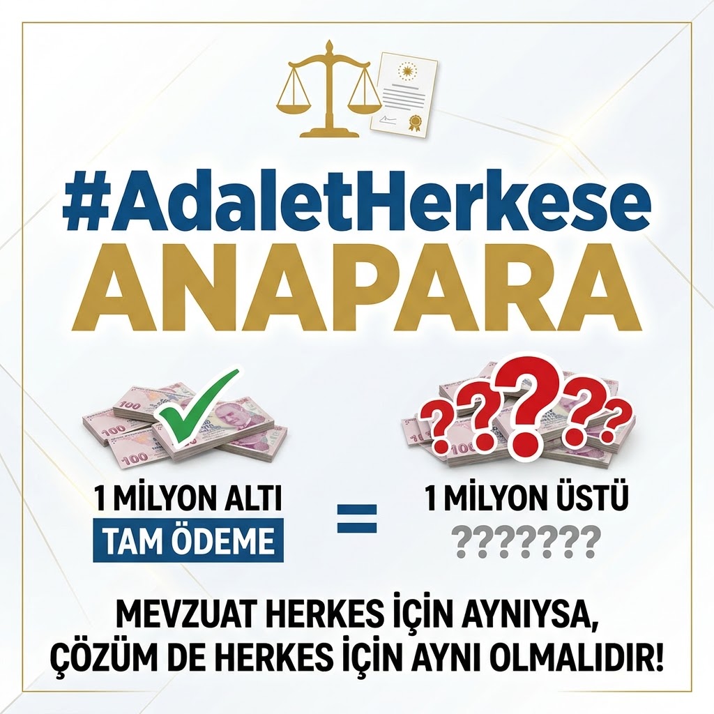 serenatonan's tweet photo. Mağduriyetin çözümü herkes için eşit olmalıdır. 1 milyon üstüne belirsizlik, altı için tam ödeme kabul edilemez!
#AdaletHerkeseANAPARA https://t.co/uLyL9gNnMx