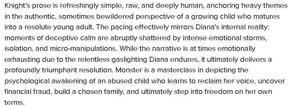 ClaudineFKnigh1's tweet photo. I've just remembered #goodreads- oops! my bad. The reviews that I've seen are really useful, and I just have to share the last bit of one for 'Monster'- the original version with 1 POV. Thank you so much! I cried. Literally cried.
I can't get the link to attach 'though :( https://t.co/vPTFLwJKNB