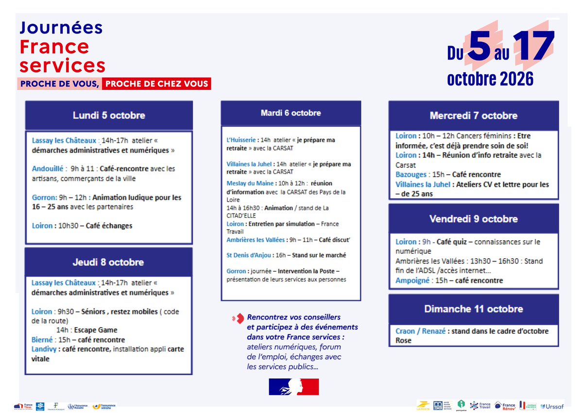 Image de Préfète de la Mayenne : #Rappel #FranceServices #JournéesFranceServices
🇫🇷 Les Journées France services arrivent en #Mayen