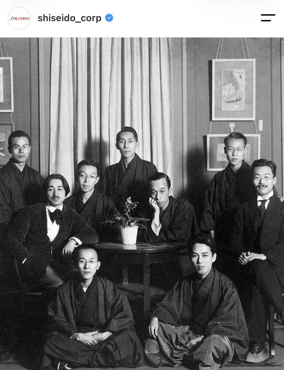 saigusa_tokyo's tweet photo. 106年前の資生堂のクリエイティブチーム、めちゃくちゃカッコいい。

センターパートの人とか令和のデザイナーにいても全く違和感ない。 https://t.co/PYWa4p4Tti