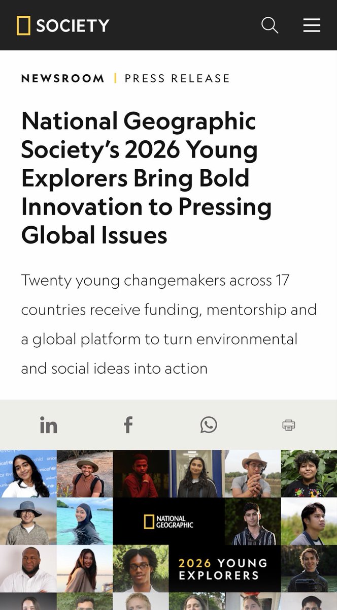 JumboLesley's tweet photo. I’m proud to announce that I’m now a National Geographic Young Explorer.🔥

I’m extremely excited to be part of the @NatGeo family and I’m also excited to be armed with the responsibility of protecting the wonder of the world. Let’s get it. 🚀 https://t.co/vOHeQm7K2V