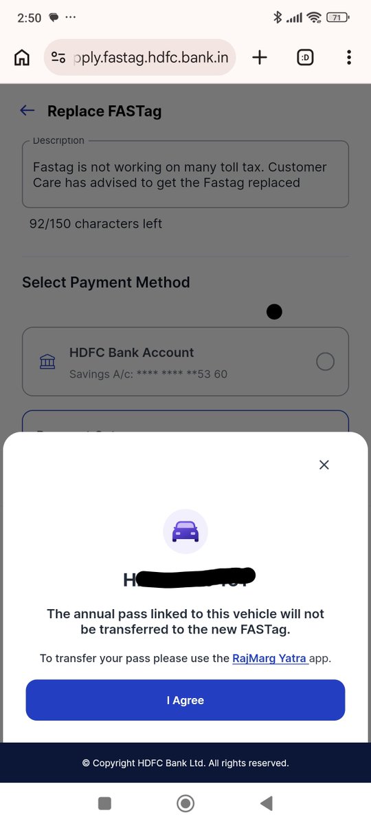 SaveGomata's tweet photo. @fastagofficial @NHAI_Official 
My Fastag is not working at many Toll Tax. &amp; When applying online for Fastag Card replacement then it says Annual Pass will not me transferred to new card. It also charge 100 Rs for Fastag replacement. Please suggest @SahilGoyalAdv @mkhatana5200 https://t.co/GlOEatVEi6