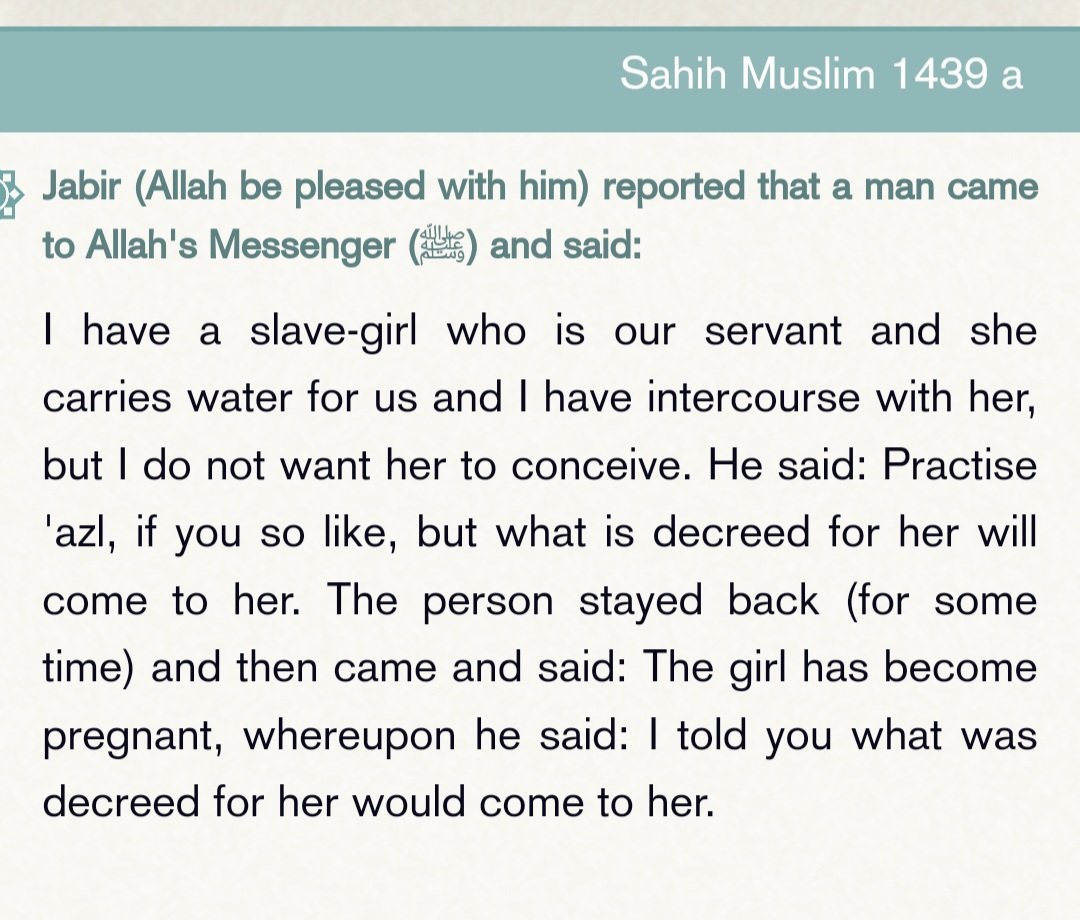 nick_matau's tweet photo. Muhammad: "When you rape a slave girl, feel free to pull out or don't – your choice!"

('azl is pulling out lmao) https://t.co/n8cKFoERd1