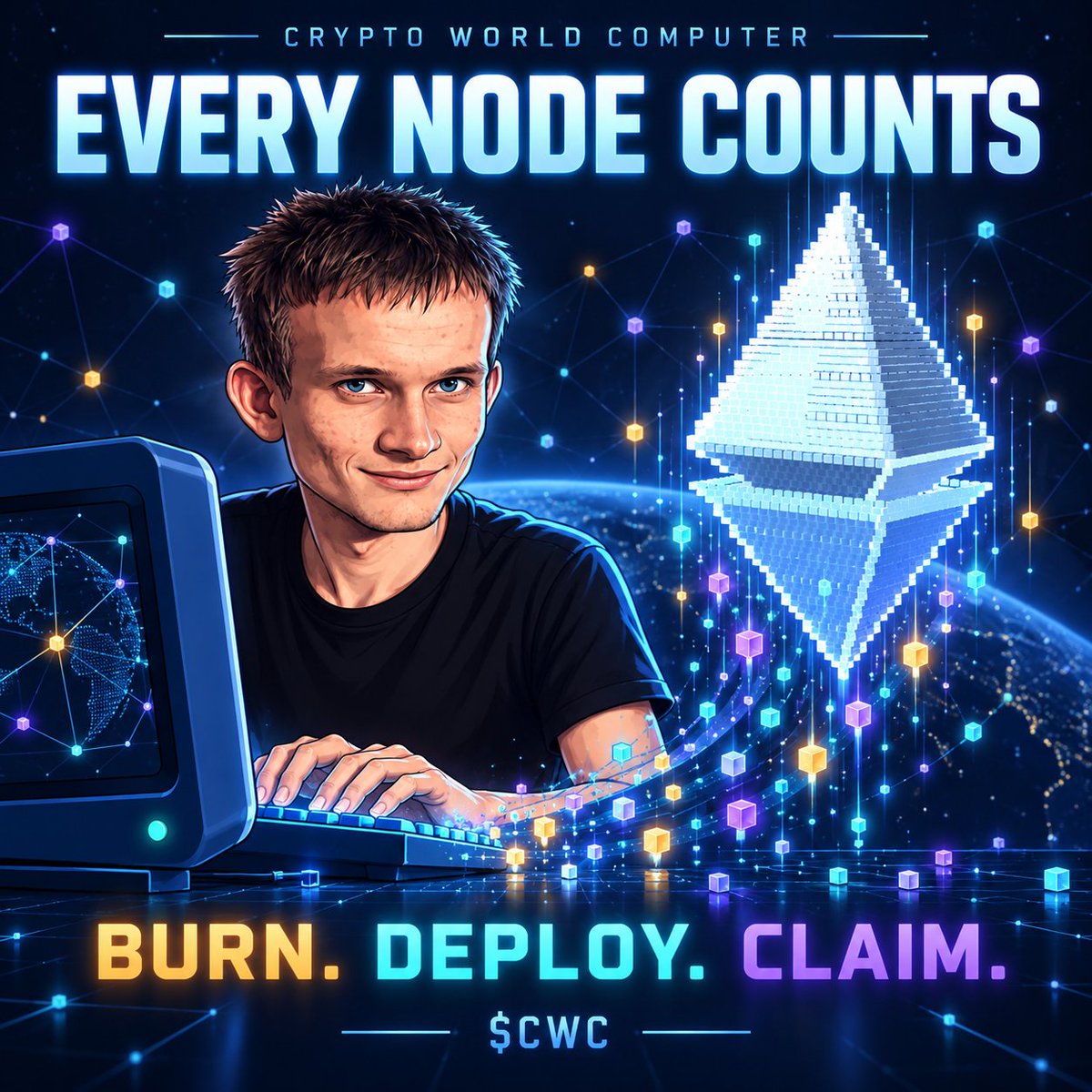 CryptoWC's tweet photo. Block #995251 so far: one player, one node in each zone, about 0.0036 ETH worth of $CWC burned.

If nobody else shows up before 10:00 UTC, they take all three zones and walk away with 0.0052 ETH.

The next block pays about 0.0021 ETH per zone.

The $CWC pool is at 0.13 ETH and growing with every trade.

Each block pays 5% of it across Prover, Shield and Includer. Most blocks so far have had one player or none, which means a lot of empty zones.