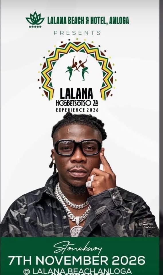 SpacesWithEwes's tweet photo. #EweSpace: @Stonebwoy at Lalana Beach &amp; Hotel, Anloga

Date: Nov 7, 2026

Festival: Hogbetsotso Za 2026

#EweFestivals #EweEvents https://t.co/Zbdju4SiC9