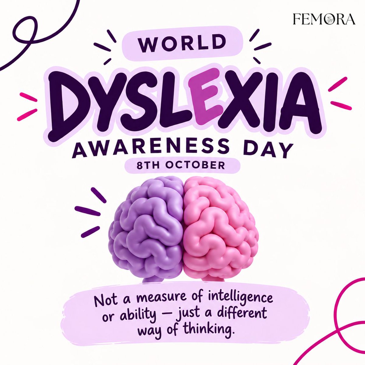 TalkToFemora's tweet photo. Dyslexia is more than struggling with reading or spelling - and it certainly isn't a measure of intelligence or ability.

This #WorldDyslexiaAwarenessDay, we're challenging misconceptions and encouraging greater understanding and inclusion. 💜

#DyslexiaAwareness #TalkToFemora https://t.co/RB80o3CFHT