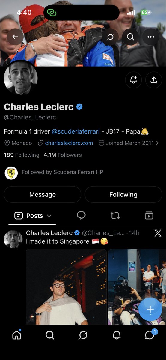 yvesaintsean's tweet photo. @ScuderiaFerrari @Charles_Leclerc done! now follow me back hahaha https://t.co/aGqUKECEO2
