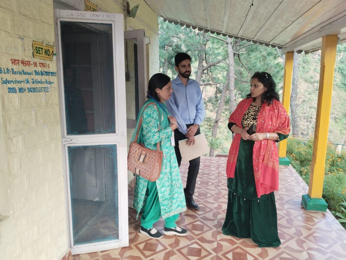 hpelection's tweet photo. Chief Electoral Officer, Himachal Pradesh, Ms. Nandita Gupta, IAS, visited Sub-Tehsil Sahoo of #Chamba Assembly Constituency and inspected Polling Stations Padhar-I and Padhar-II on 7 October 2026. https://t.co/6BLqnlymqi