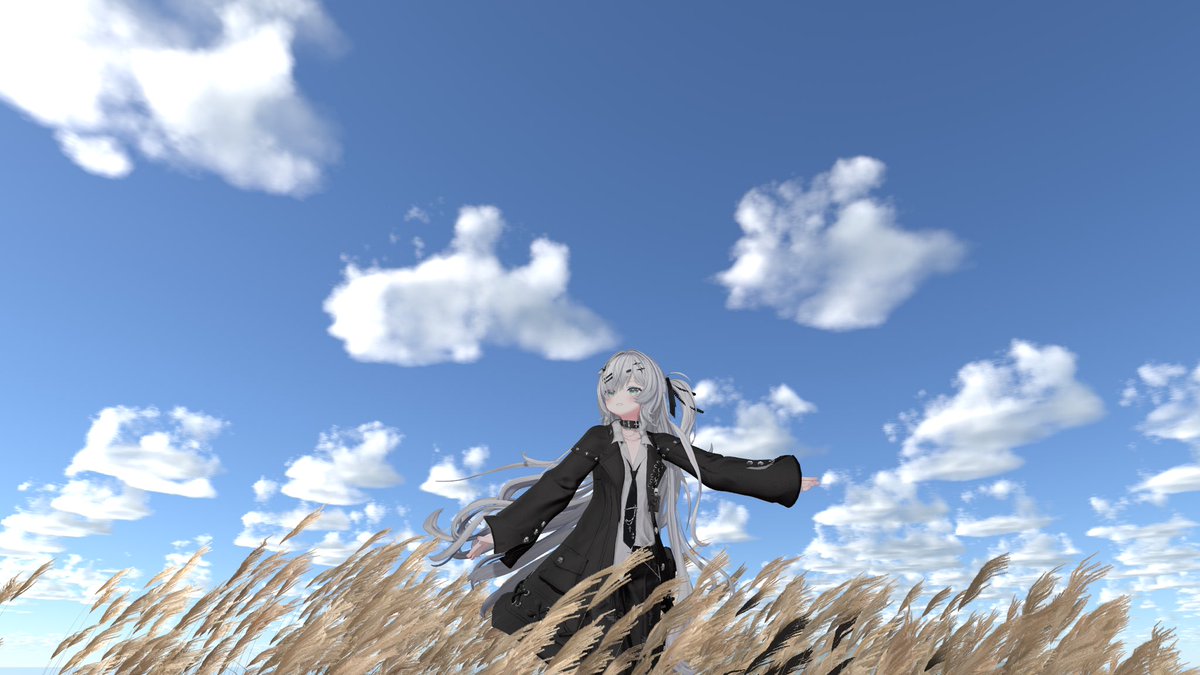 Dainagon_matuko's tweet photo. 『風が私を呼んでいる
　　　　晴れも私を呼んでいる』
穂波 - Susuki field : vbamboo
#VRChat #Rumily3D https://t.co/LIlwP0A25J