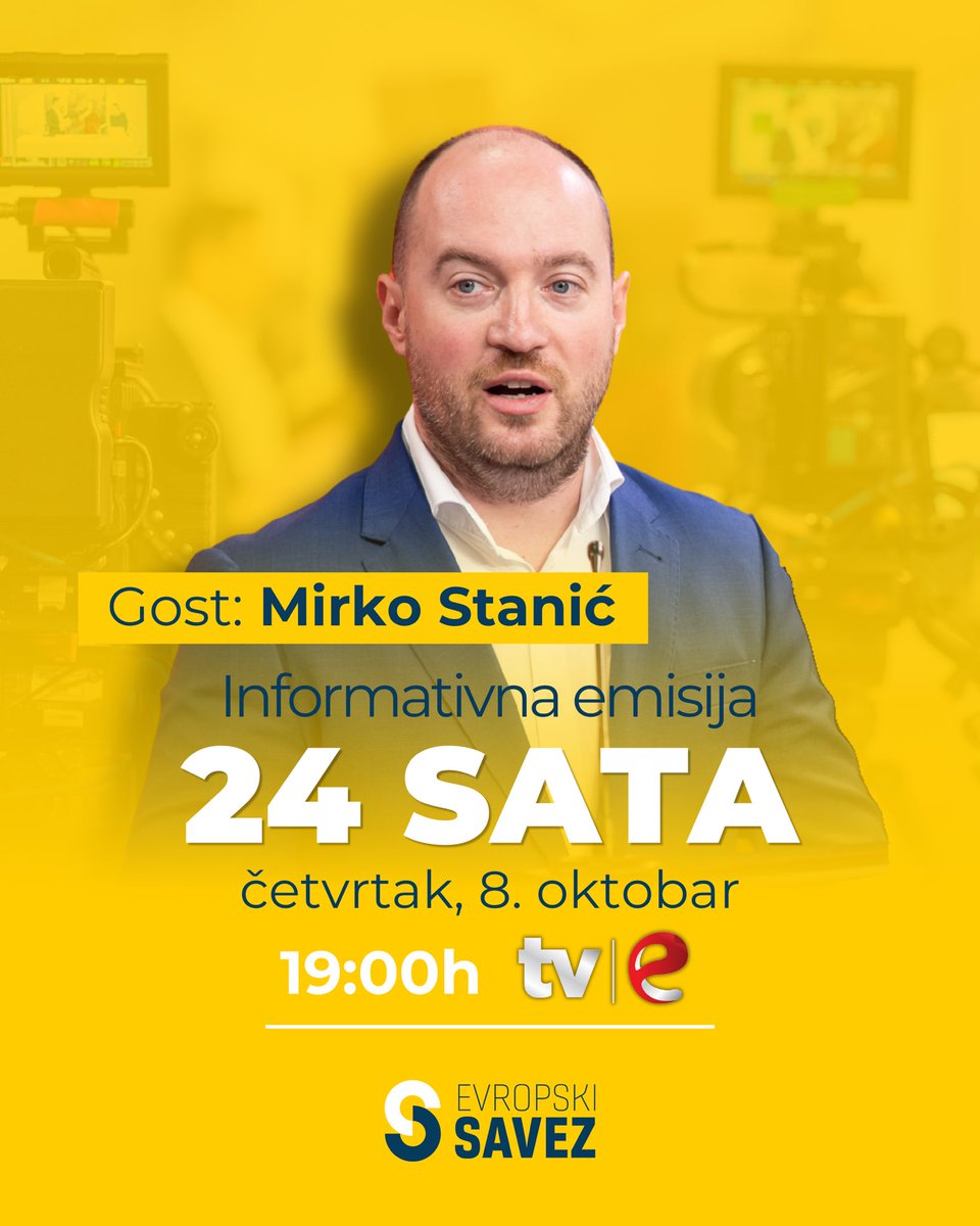 evropskisavez's tweet photo. 📣Večeras u 19 sati na TV|e! @StanicM https://t.co/KxenbkRTXd