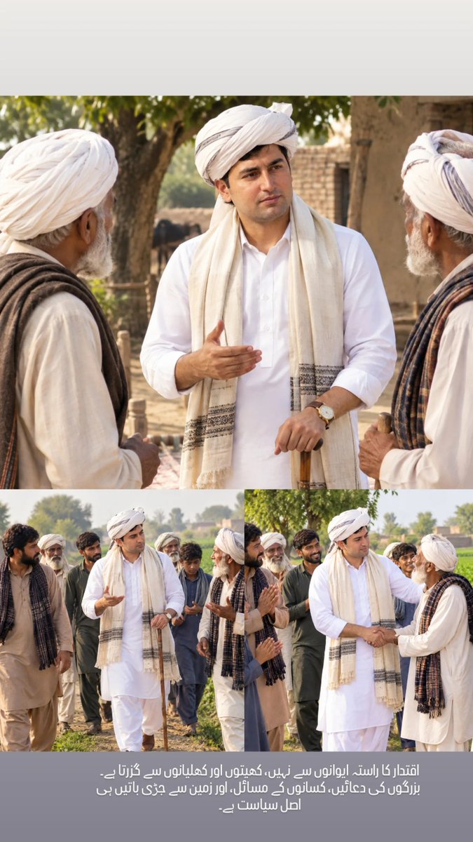 MukarramCh92's tweet photo. اقتدار کا راستہ ایوانوں سے نہیں، کھیتوں اور کھلیانوں سے گزرتا ہے۔
 بزرگوں کی دعائیں، کسانوں کے مسائل، اور زمین سے جڑی باتیں ہی اصل سیاست ہے۔
#عوامی_مزاحمت_کی_للکار 
#furry #٢٠٣٠_بلا_نقاب8 #خليجي٢٧ #جاگ_اٹھا_وطن_خان_کیلیے https://t.co/8f8jJ3uEei